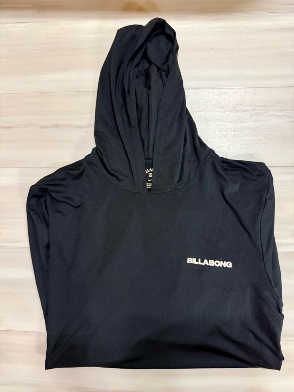 Billabong Black long-sleeve hooded sun-shirt UPF 50